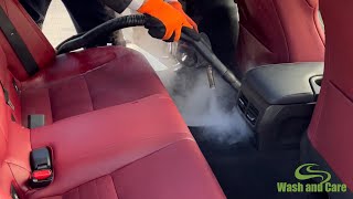 Vloer auto interieur reinigen met stoom  hoeken en naden schoon blazen [upl. by Leroj]