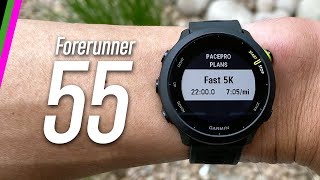 Garmin Forerunner 55 GPS Sportswatch InDepth Review  More Running Features [upl. by Onofredo38]