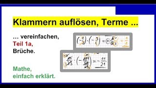 Klammern auflösen Terme vereinfachen auch Rationale Zahlen Teil 1a [upl. by Lorre]