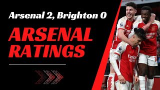 Arsenal 2 Brighton 0 Match review and player ratings  Rice and Odegaard SUPERB yet again [upl. by Enalahs]