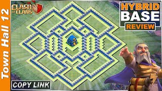 BEST TH12 HYBRIDTROPHY Base 2021 COC Town Hall 12 TH12 Trophy Base Design  Clash of Clans [upl. by Correna886]