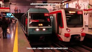 Metro de Santiago  Estación Tobalaba L1  Alstom NS93  CAF NS2007  Prueba Canon G9X II [upl. by Huxley]