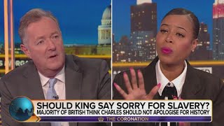 Piers Morgan clashes with BLM organiser over colonial reparations How much do you want from me [upl. by Malley576]