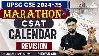 UPSC CSE 202425  CSAT  CALENDAR Revision marathon by Rizwan sir [upl. by Friederike678]