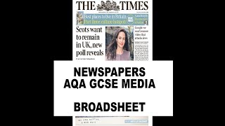 THE TIMES  NEWSPAPERS  GCSE MEDIA STUDIES [upl. by Latrice675]