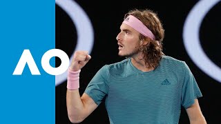 Stefanos Tsitsipas winning tiebreak vs Roger Federer  Australian Open 2019 4R [upl. by Wennerholn]