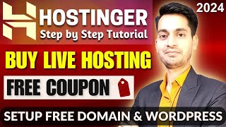 Step by Step Hostinger Web Hosting Buying Guide 2024  WordPress Hosting Setup In Hindi [upl. by Auqcinahs]