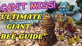 Giant Bee Taming amp Honey Gathering Guide Ark Survival Ascended [upl. by Sahcnip]