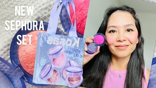 New ​⁠Sephora Kosas blush is life trio set haul and unboxing tryon [upl. by Acireed]