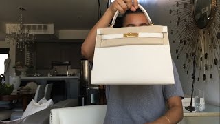 HERMES Bag HaulReveal  HERMES 32cm Craie Epsom Leather Kelly Bag With Gold Hardware [upl. by Abie]