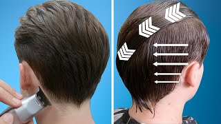 How to CUT MENS HAIR with SCISSORS  Medium Length Middle Part  Step by Step Tutorial [upl. by Mada]