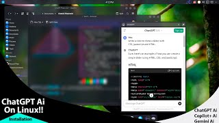 Install ChatGPT Copilot and more on LINUX  KDE Linux Response to Windows  AI [upl. by Lletnuahs]