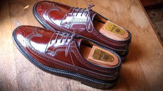 SHELL CORDOVAN SHOES Care and Maintenance for Shell Cordovan Allen Edmonds Alden amp Florsheim [upl. by Polloch]