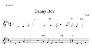 Danny Boy Londonderry Air  Violin sheet music [upl. by Moses]