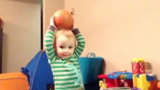 Toddler Makes Basketball Shot Without Even Looking [upl. by Oiled]