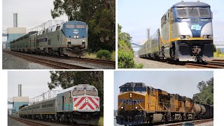 Railfanning Eckley Pier CA feat Venture Cab Car Delivery AMTK PH 4 164 Doubleheader amp more [upl. by Gnanmos624]