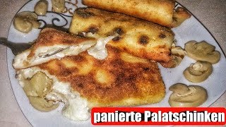 Panierte Palatschinken mit vegetarische FüllungBreaded Crepes with vegetarian Stuffing [upl. by Ennaylloh]