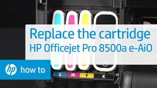 Replace the ink cartridge  HP OJ Pro 8500a Plus Premium eAllinOne Printer A910n  HP Support [upl. by Nathanoj822]