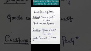 Basic accounting terms  what are debtors and creditors [upl. by Gwynne927]