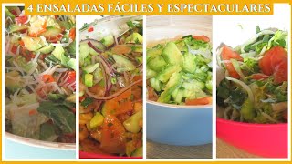 4 ENSALADAS PARA TODA LA SEMANA  Prepara las más ricas Ensaladas usando 1 Aderezo fácil y delicioso [upl. by Furey]