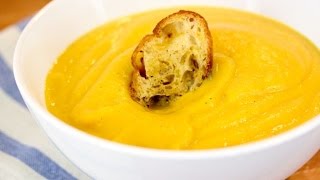 Roasted Butternut Squash Soup Recipe Dairy  Gluten Free  Healthy Holiday Recipe [upl. by Ahseikal]