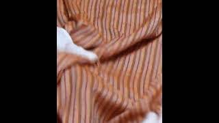 STRIPE BROWN PURE COTTON 83 GSM HANDWOVEN FABRIC [upl. by Trakas741]