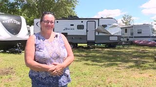 Ready for the 4th Damaged campers hauled from campground after tornado damage [upl. by Besse]