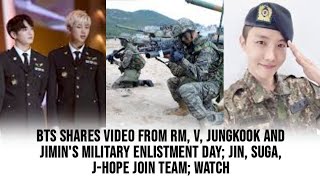 BTS shares video from RM V Jungkook and Jimins military enlistment day Jin SUGA JHope [upl. by Nyloj]