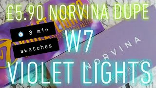 £590 W7 Violet Lights Eyeshadow Palette compared to ABH Norvina Palette  Dupe swatches [upl. by Pedro]