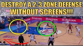 How to DESTROY a 23 ZONE DEFENSE without Screens  Basketball Breakdown Concepts [upl. by Ayres]