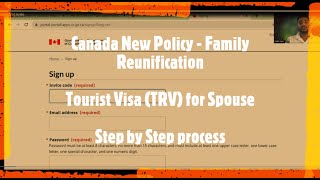 Tourist Visa TRV for Spouse in Canada  Step by Step process  Under Canada New Policy [upl. by Iona]