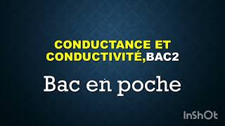 conductance et conductivité exercice corrigé Bac2 [upl. by Ardried]