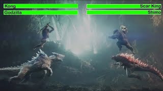 Godzilla x Kong The New Empire 2024 Final Battle with healthbars [upl. by Bloch143]