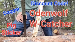 Odenwolf WCatcher Dagger Knife Review 9quot Pig Sticker D2 Steel [upl. by Arev]