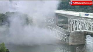 Raw Video Allegheny River Bridge Demolition [upl. by Lrac]