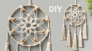 DIY ATRAPASUEÑOS EN MACRAMÉ🌸MACRAME DREAMCATCHER WALLHANGING [upl. by Dasi]