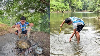 Pescando con chuzo y arpón nuevas técnicas de pesca y cocinando [upl. by Marra]