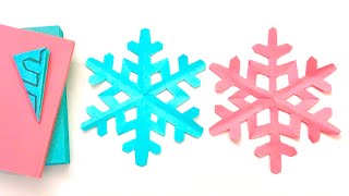 Paper Snowflakes  Sticky Note Origami Easy Paper Snowflake  How to make Paper Snowflake Craft DIY [upl. by Bigler]