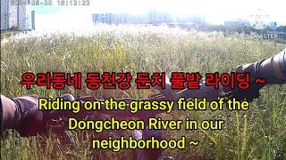 우리동네 동천강 둔치 풀밭 라이딩  Riding on the grassy field of the Dongcheon River in our neighborhood [upl. by Ayanaj]