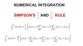 Simpsons 13 and 38 Rules for Numerical integration [upl. by Lissner]