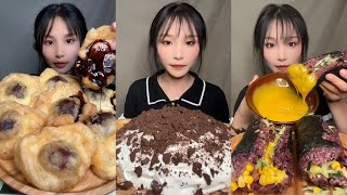 Dessert Mukbang Cake Red Bean Pie Rice Roll Eating ASMR Eating Sound [upl. by Ande]