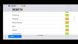 Bebeto Legend 91 Max Rating Pes Mobile [upl. by Melvina]