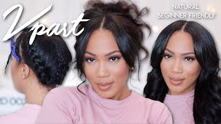 NATURAL V PART WIG BEGINNER FRIENDLY INSTALL [upl. by Ware]