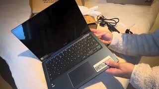 ASMR unboxing Acer Spin 513 laptop  no talking [upl. by Noyek]