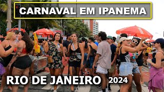 🇧🇷 Carnaval do Rio de Janeiro 2024  Bloco na Praia de Ipanema [upl. by Einaej]