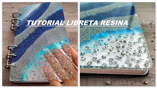 Tutorial libreta con resina epoxi y brillantitos encapsulados Colaboración Resin Pro [upl. by Giraldo]