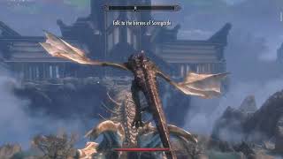 Skyrim The Death of Alduin dragontodragon combat [upl. by Standush]