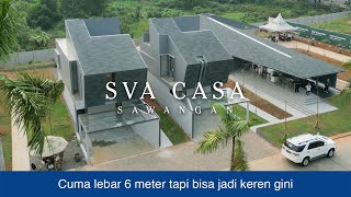 Keren banget‼️ Cuma lebar 6 meter ada taman di tengah rumah  SVA CASA SAWANGAN [upl. by Nikola513]