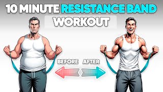 10 Minute Resistance Band Workout ➜ Lower and Upper Body [upl. by Nahoj]