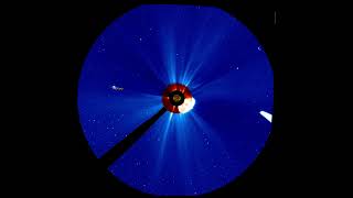 2 CMEs and C2023 A3 TsuchinshanATLAS on Helioviewerorg as seen by SOHO sun cme solar comet [upl. by Uda]